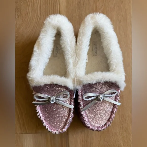 J. Crew Girls' Glitter Moccasin slippers - BS628 - Size 13 - NWT - Picture 6 of 8